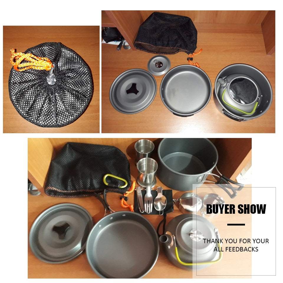 1 Set Outdoor Pots Pans Camping Cookware